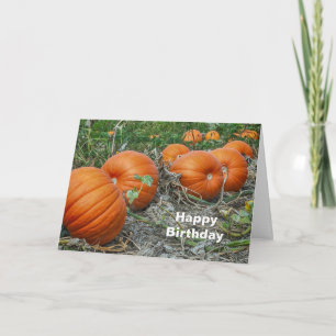 Pumpkin Patch Photo Birthday Card