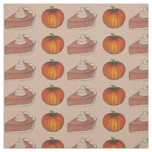 Pumpkin Patch Pie Slice Thanksgiving Dinner Autumn Fabric