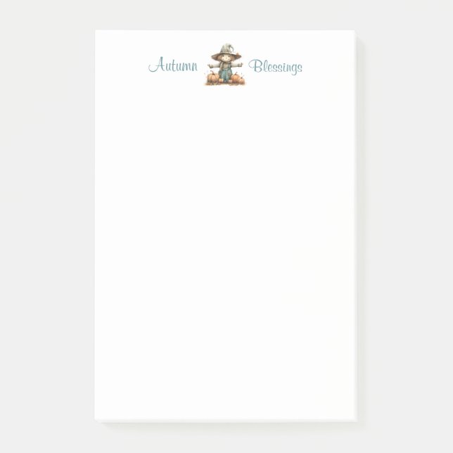 Pumpkin Patch Scarecrow 4x6 Post-It Notes (Front)