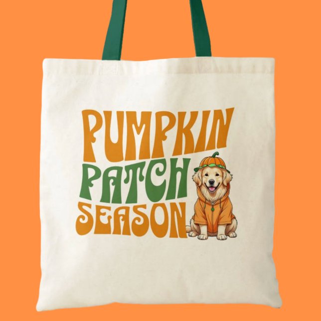 Pumpkin Patch Season Golden Retriever Fall Shirt Tote Bag (Pumpkin Patch Season Golden Retriever Fall Shirt Tote Bag)