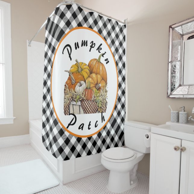 Pumpkin patch shower curtain (In Situ)