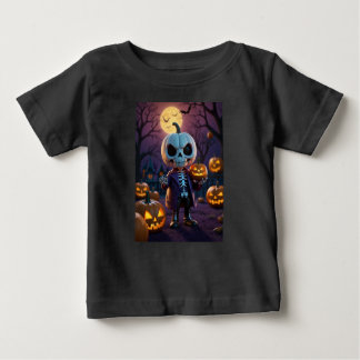 Pumpkin Patch Skeleton Companion Baby T-Shirt