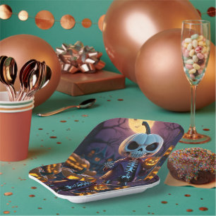 Pumpkin Patch Skeleton Companion Paper Plate