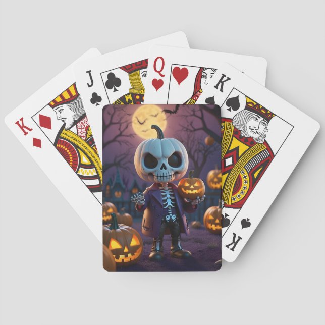Pumpkin Patch Skeleton Companion Playing Cards (Back)
