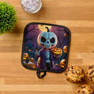 Pumpkin Patch Skeleton Companion Pot Holder