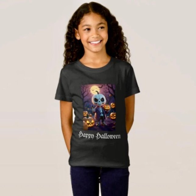 Pumpkin Patch Skeleton Companion T-Shirt (Comfy tri-blend women’s tee feminine fit, scoop neck, short sleeves, relaxed fit.  
)