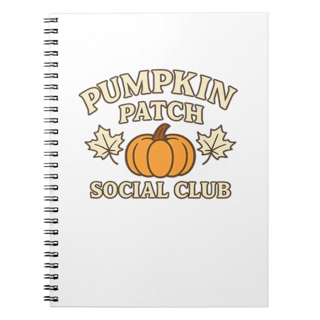 Pumpkin Patch Social Club – Cosy Autumn Aesthetic  Notebook (Front)