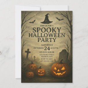 Pumpkin Patch Spooky Halloween Party Invitation