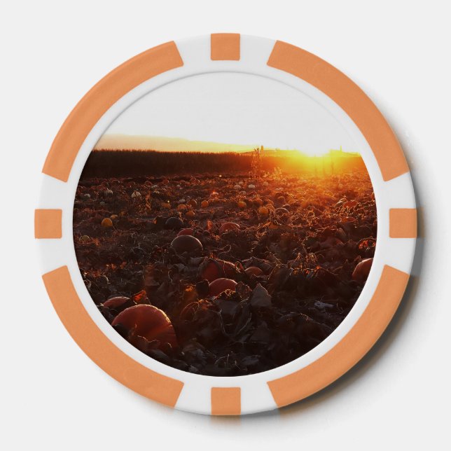 Pumpkin Patch Sunset B Poker Chips (Front)