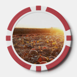 Pumpkin Patch Sunset C Poker Chips