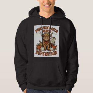 Pumpkin Patch Supervisor Highland Cow Vintage Shir Hoodie