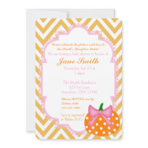 Pumpkin Patch Themed Baby Girl Shower Invitation