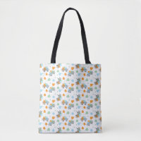 Pumpkin Patch Wagon Pattern Blue Orange