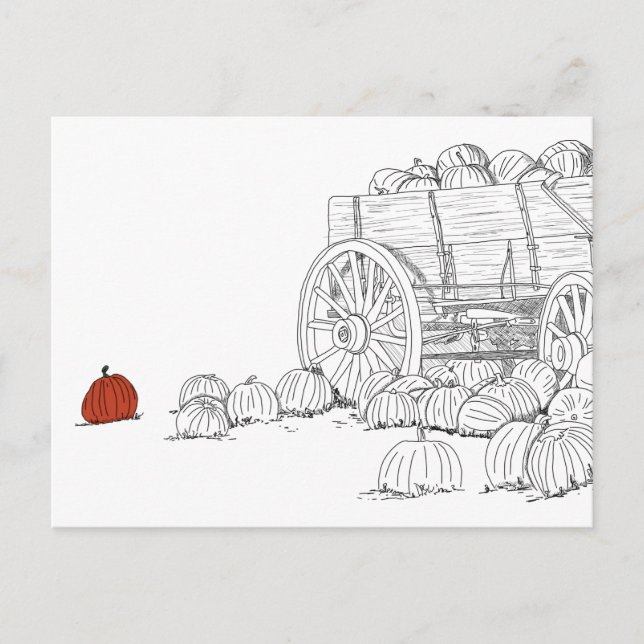 Pumpkin Patch Wagon Postcard (Front)