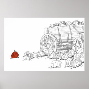 Pumpkin Patch Wagon Poster