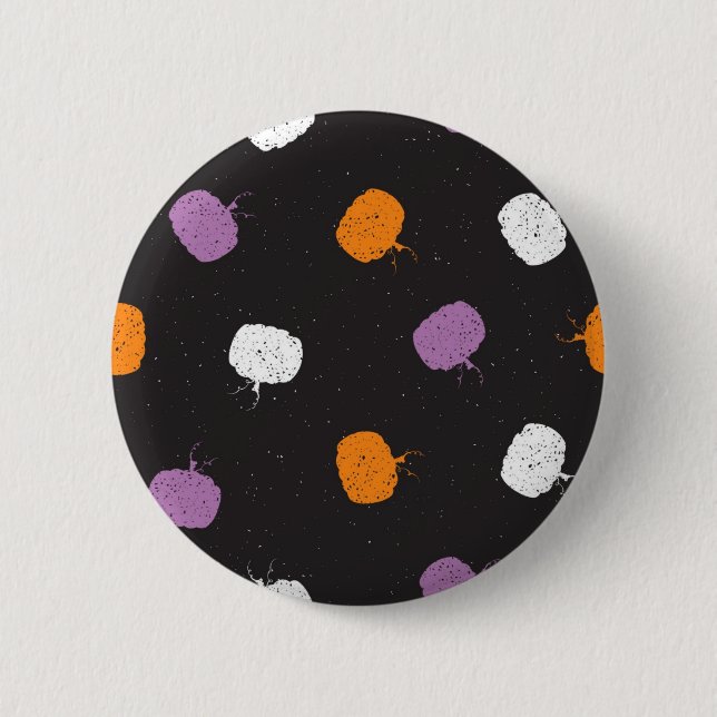 Pumpkin pattern 6 cm round badge (Front)