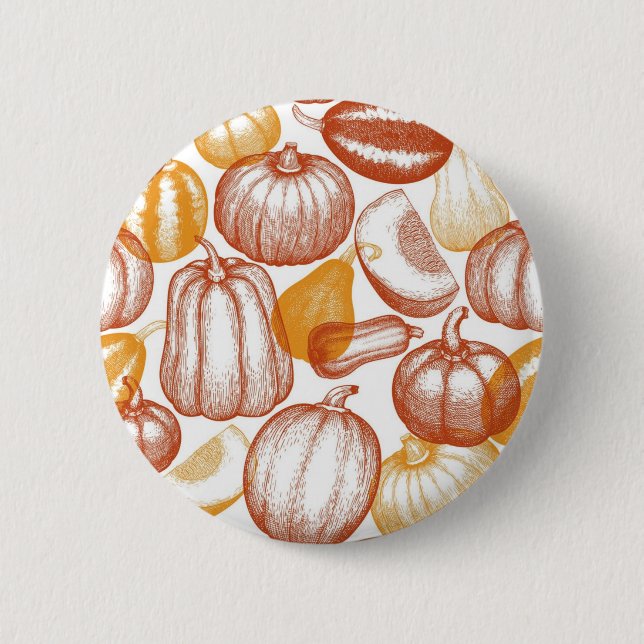 Pumpkin pattern 6 cm round badge (Front)