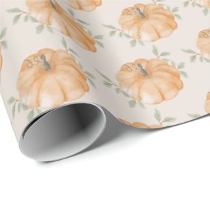 Pumpkin Pattern Autumn Fall Wrapping Paper