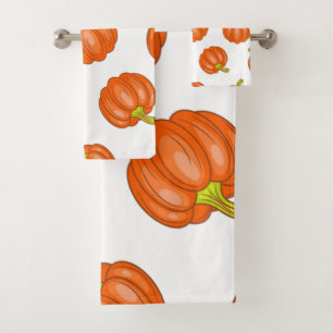 Pumpkin pattern bath towel set