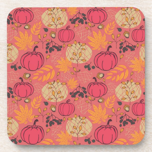 Pumpkin pattern coaster (Front)
