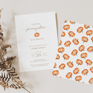 Pumpkin Pattern Fall Baby Shower   Invitation