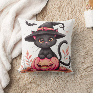 Pumpkin Pattern Halloween Throw Pillow