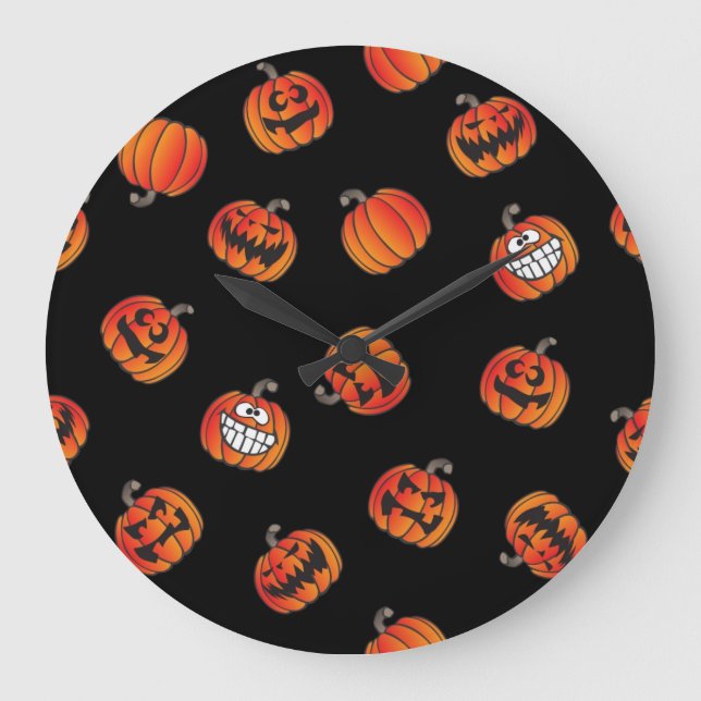 Pumpkin pattern large clock (Front)