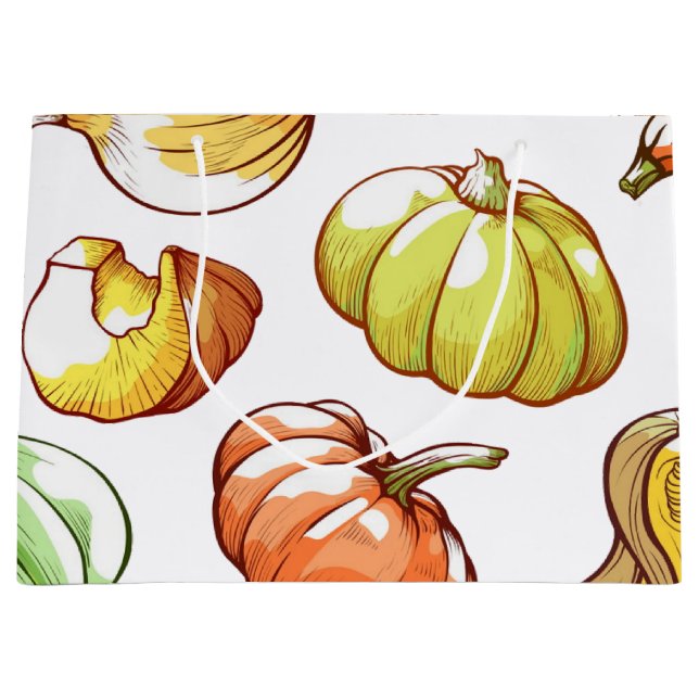 Pumpkin pattern large gift bag (Front)