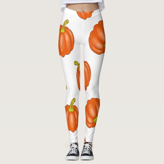 Pumpkin pattern leggings (Front)