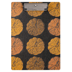 Pumpkin Pattern Orange Clipboard
