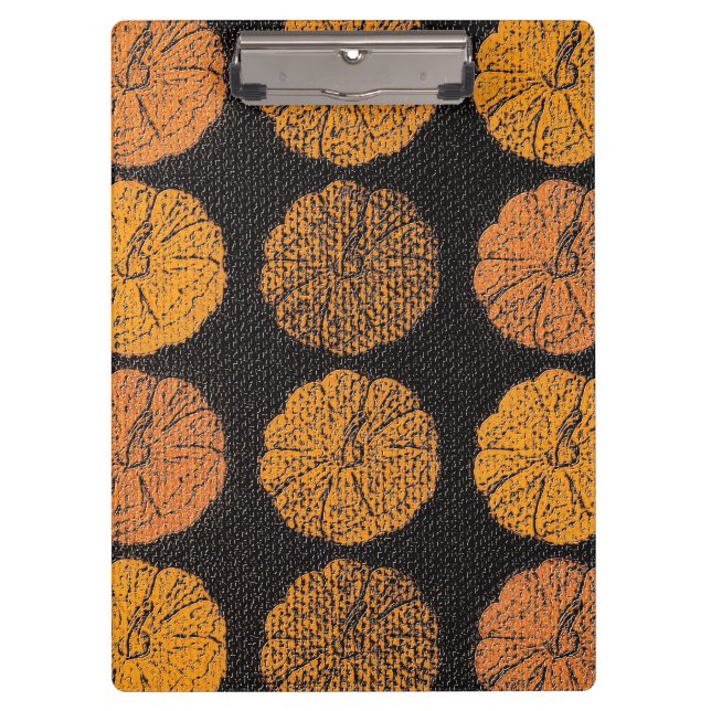 Pumpkin Pattern Orange Clipboard (Front)