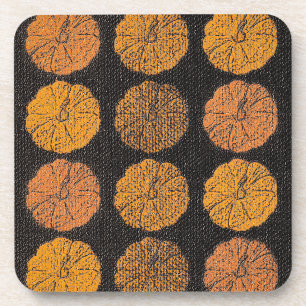 Pumpkin Pattern Orange Coaster