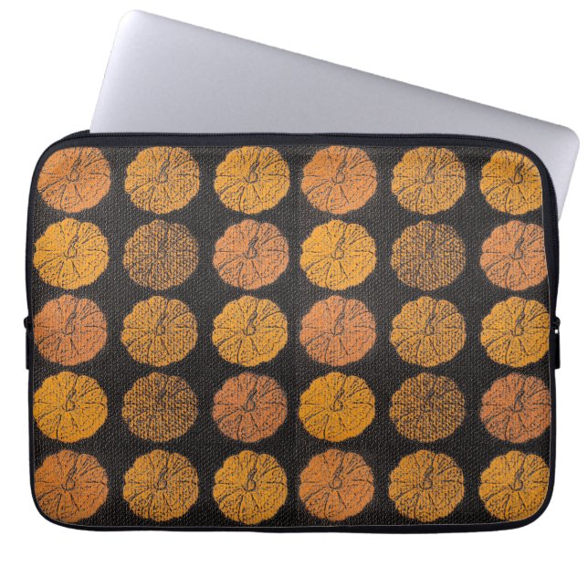 Pumpkin Pattern Orange Laptop Sleeve (Front)