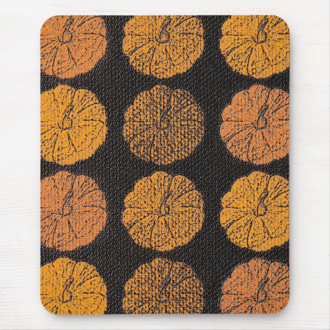 Pumpkin Pattern Orange Mouse Pad (Front)