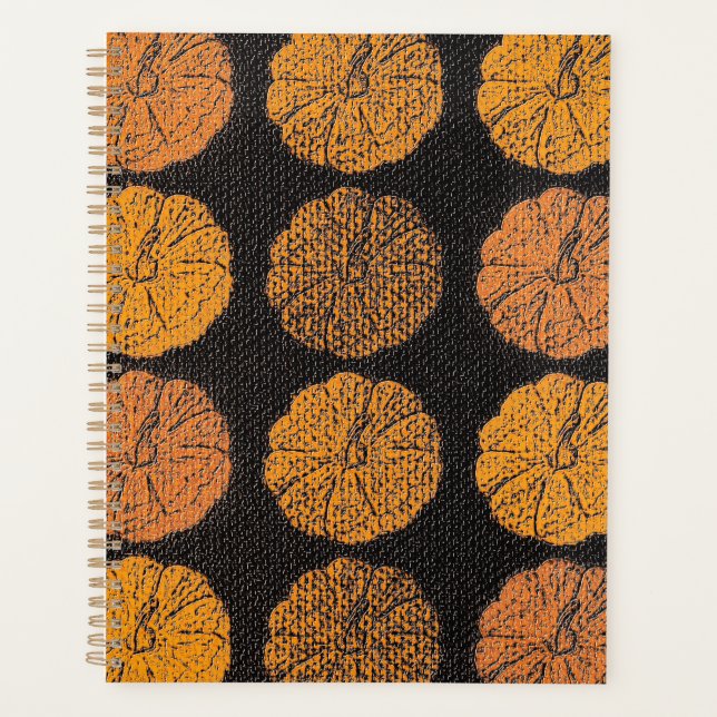 Pumpkin Pattern Orange Planner (Front)