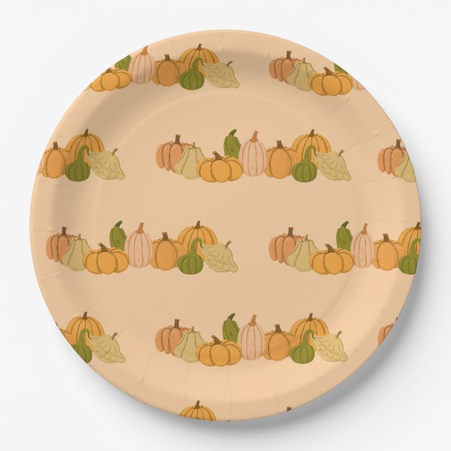 Pumpkin Pattern Paper Napkins – Halloween Party Paper Plate (Front)