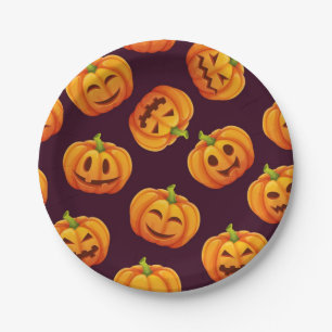 Pumpkin pattern paper plate