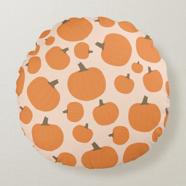 Pumpkin Pattern Round Cushion (Front)