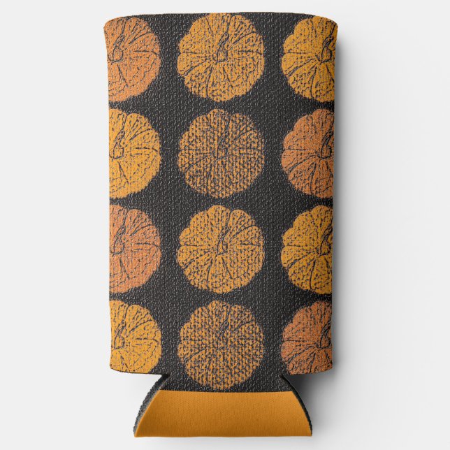 Pumpkin Pattern Seltzer Can Cooler (Front)
