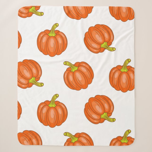 Pumpkin pattern sherpa blanket (Front)