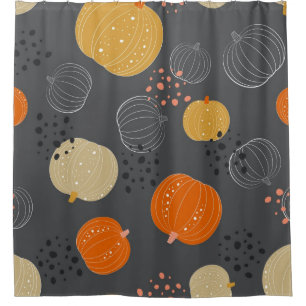 Pumpkin pattern shower curtain