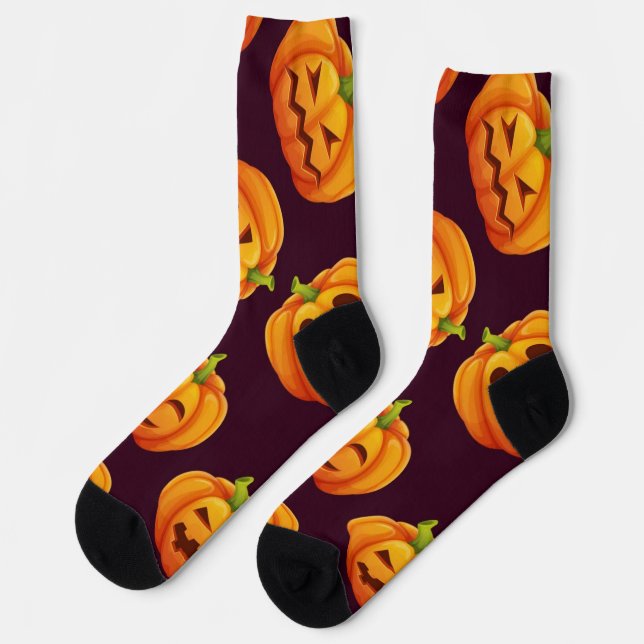 Pumpkin pattern socks (Left)