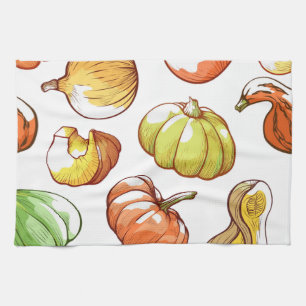 Pumpkin pattern tea towel