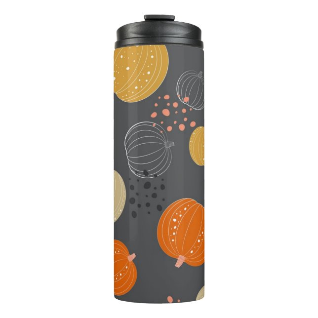 Pumpkin pattern thermal tumbler (Front)