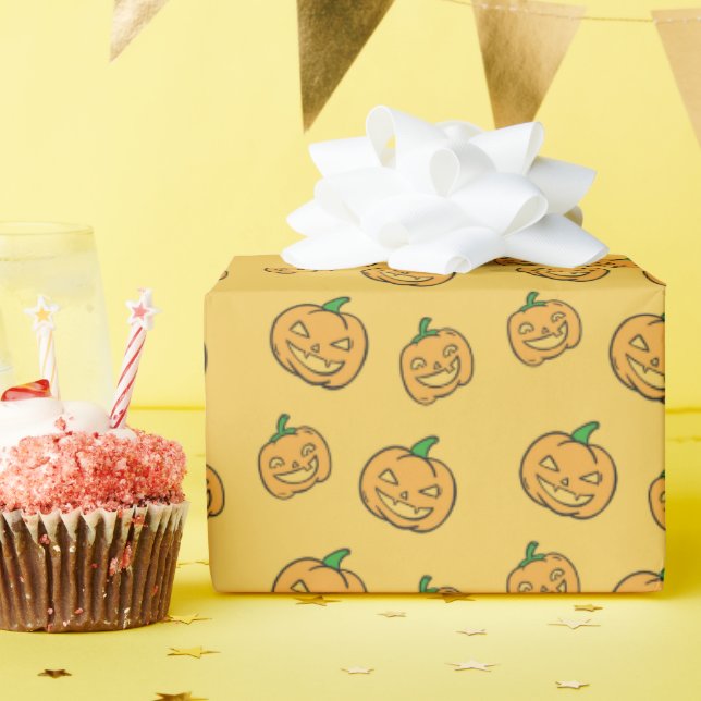 pumpkin pattern wrapping paper (Birthday Party)