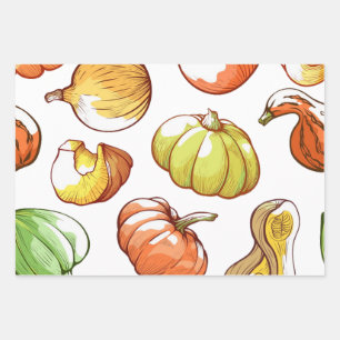 Pumpkin pattern wrapping paper sheet