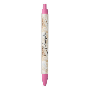Pumpkin Peach Cream Latte Swirls Black Ink Pen