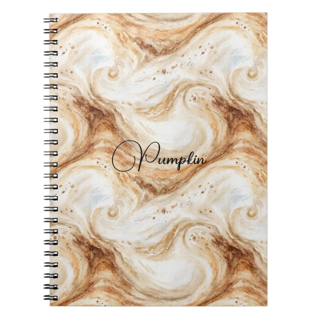 Pumpkin Peach Cream Latte Swirls Notebook (Front)
