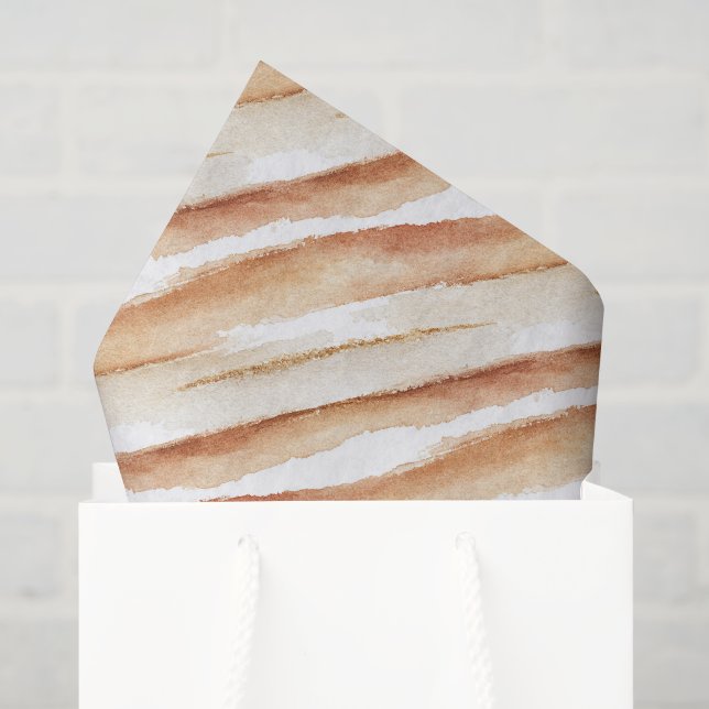 Pumpkin Peach Latte Stripes Birthday Tissue Paper (Gift Bag)