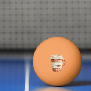 Pumpkin Peach Latte Stripes Ping Pong Ball
